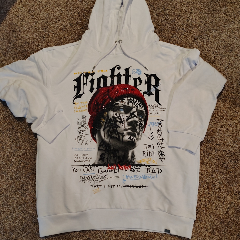 White Graphic Hoodie